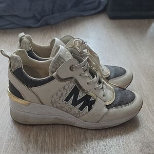 Michael Kors White and Gold Women's Sneakers